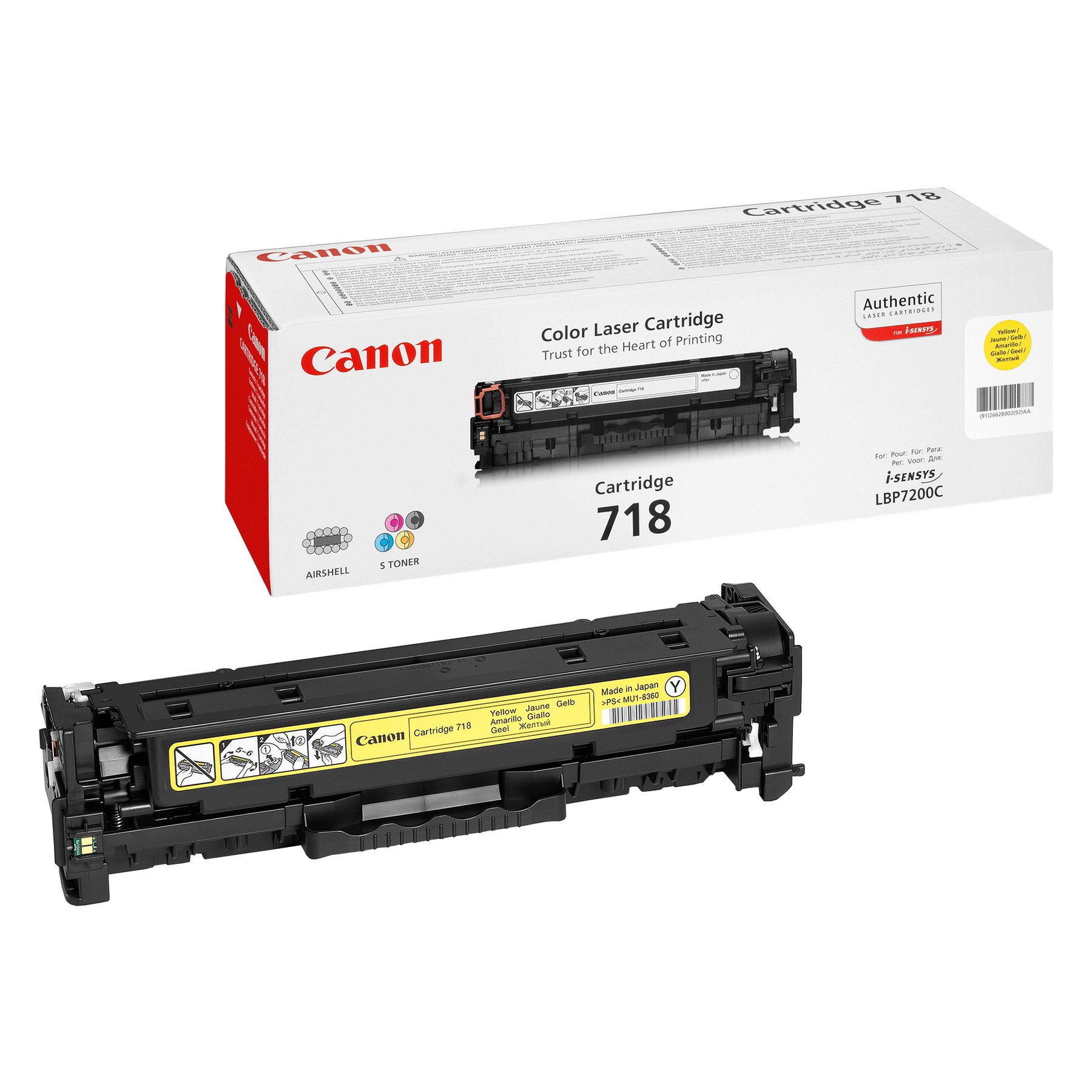 Canon Toner CRG 718, 2,900 pages/5%, Yellow