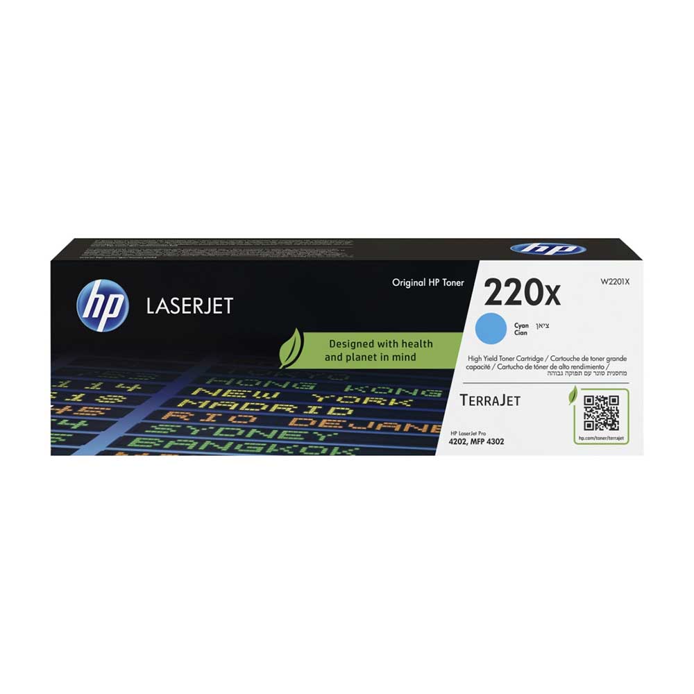 HP Toner 220X W2201X, LJ PRO 4202/4302, 5,500 pages/5%, Cyan