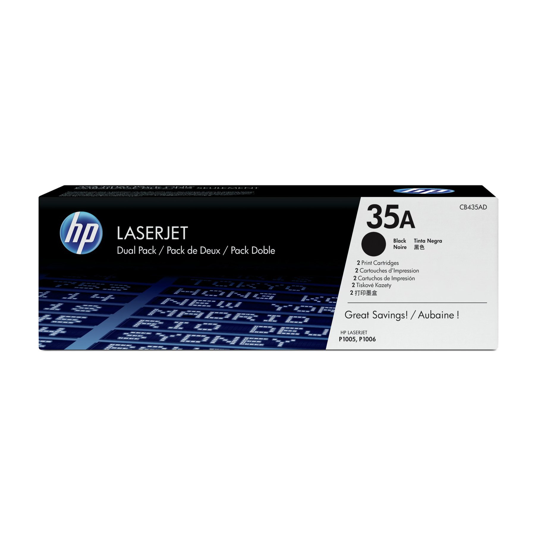 HP Toner CB435AD, LJ P1005/P1006, 1500 pages/5%, Black, set of 2