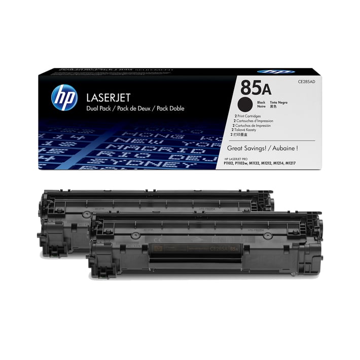 Оригинална тонер касета HP CE285AD, 1600 страници/5%, Black, 2 броя