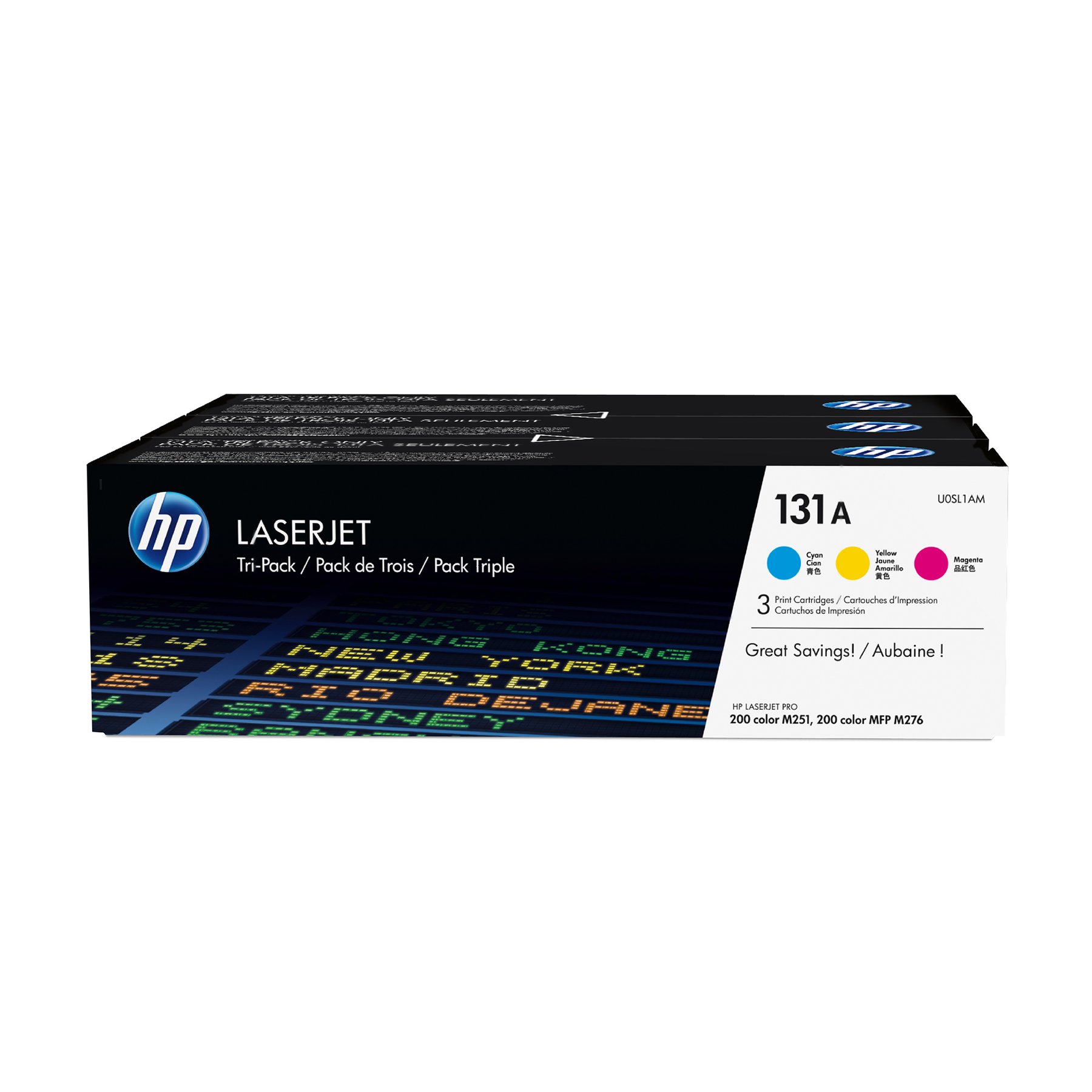 HP Toner U0SL1AM 131A, Cyan, Yellow, Magenta