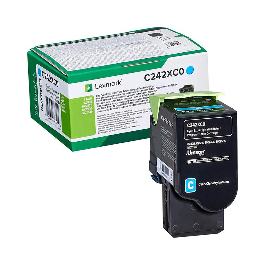 Lexmark Toner C242XC0, C2325/C2425/C2535, 3500 pages/5%, Cyan