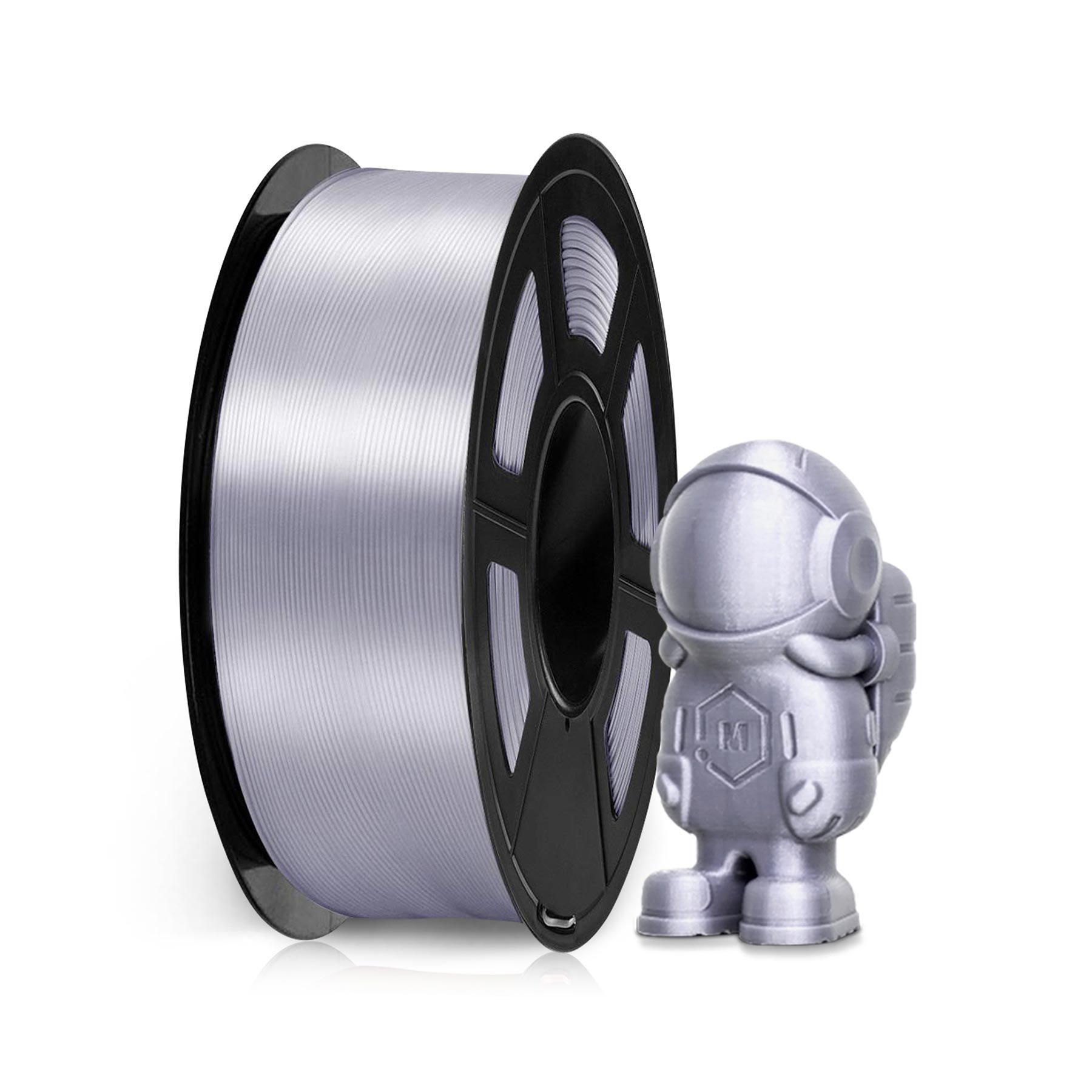 3D printer filament Silk, PLA+, 1.75 mm, 1 kg, grey