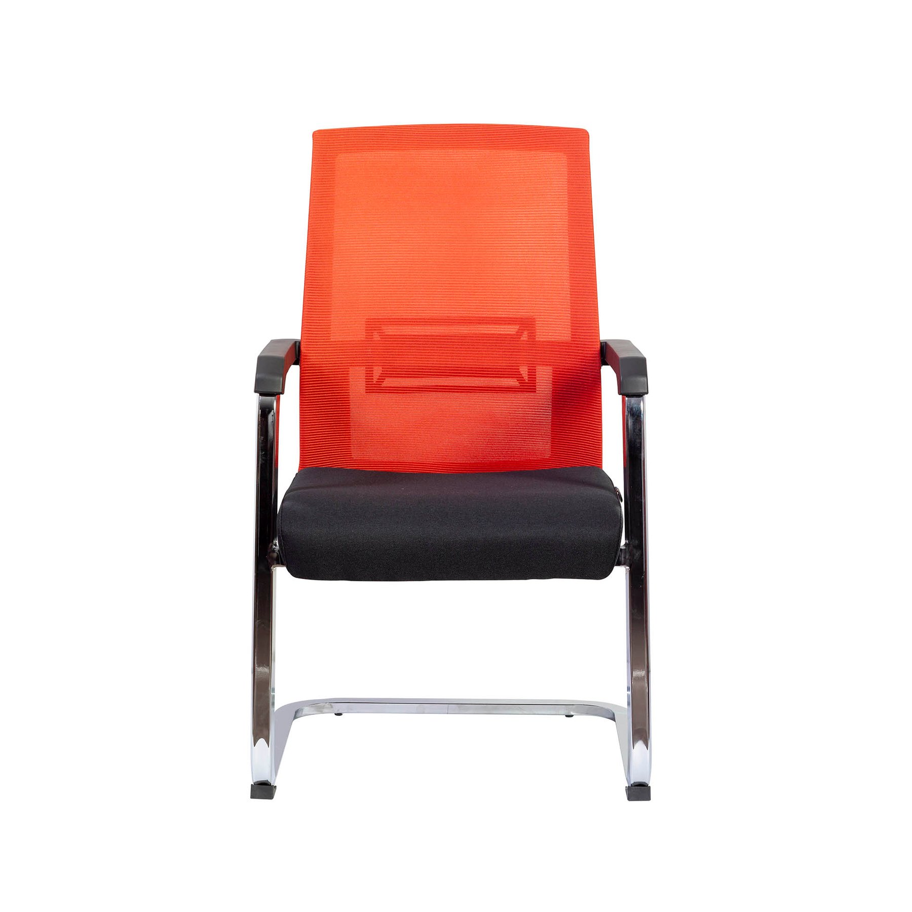 RFG Visitor chair Roma M, fabric and mesh, black seat, red backrest
