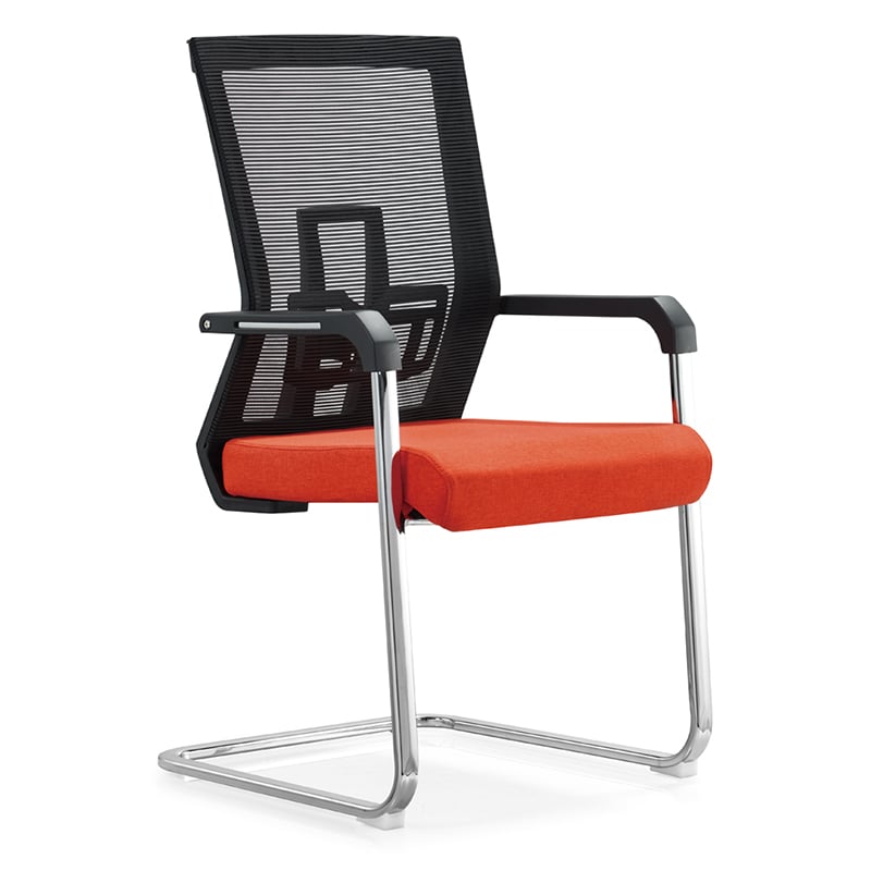RFG Visitor chair Lucca M, fabric and mesh, red seat, black backrest