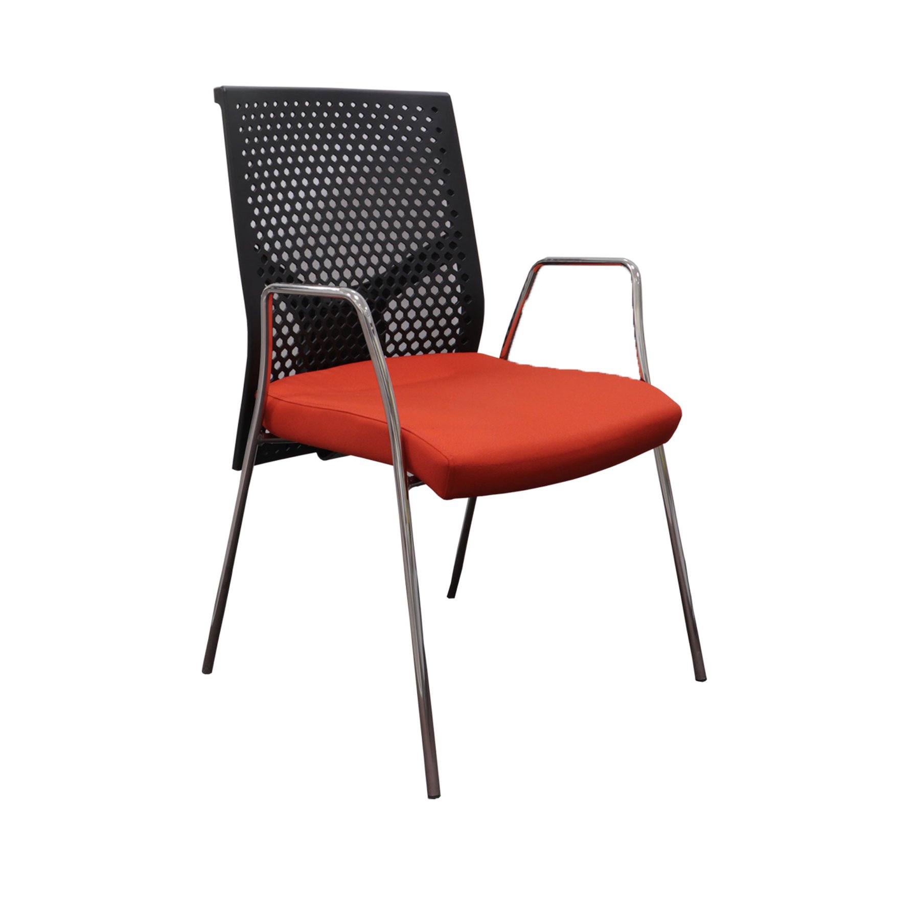 MJ Visitor chair Omega Black, red seat, black backrest, demo sample