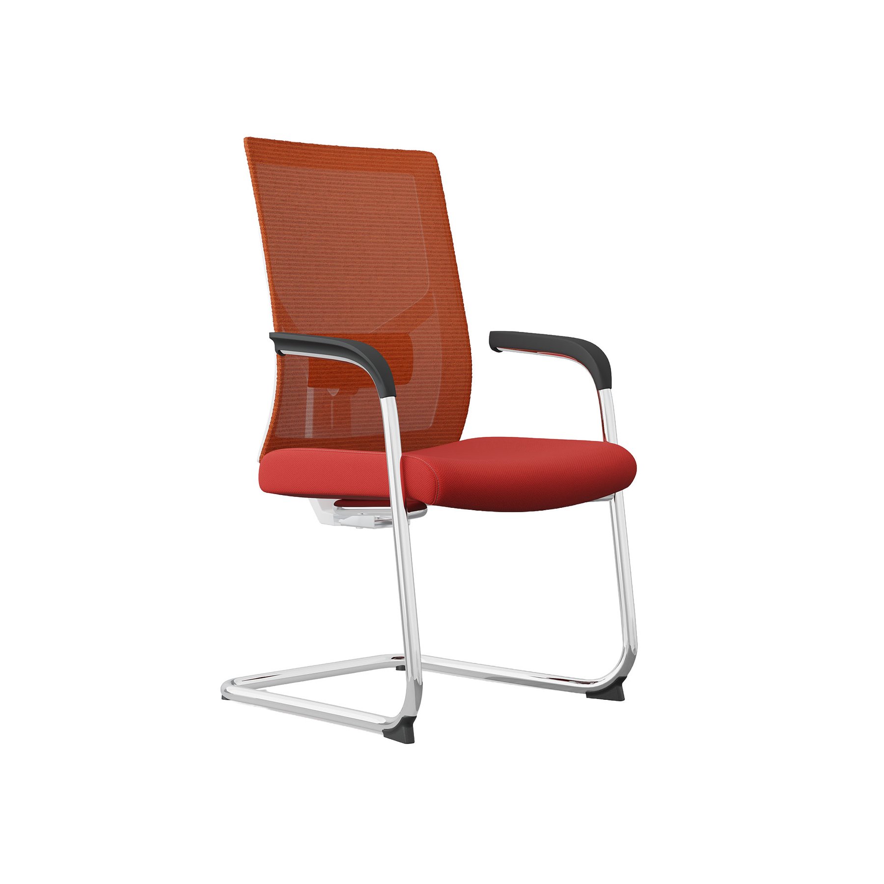 RFG Snow M Visitor Chair, Fabric and Mesh, up to 120 kg, Dark Red Seat, Dark Red Backrest