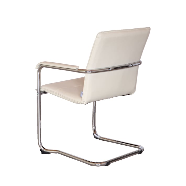 Nowy Styl Visitor chair Rumba S Chrome, eco leather, beige, assembled sample