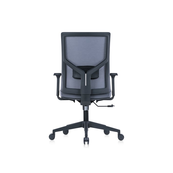 Ергономичен стол RFG Snow Black W, дамаска и меш, Multi-function механизъм, до 120 kg, светлосива седалка, светлосива облегалка