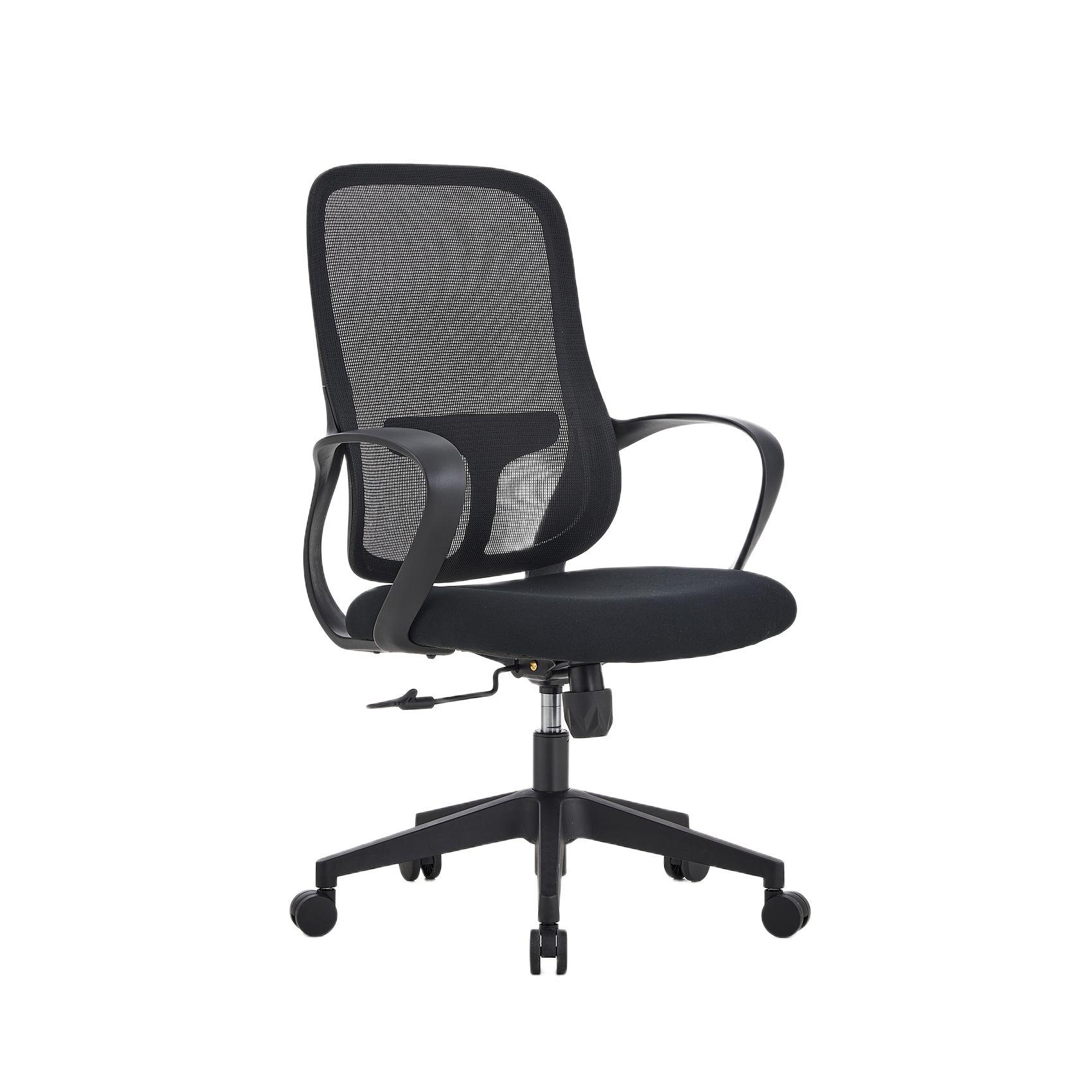Task chair RFG Mojito W, fabric and mesh, polyamide base, up to 120 kg, black backrest, black seat