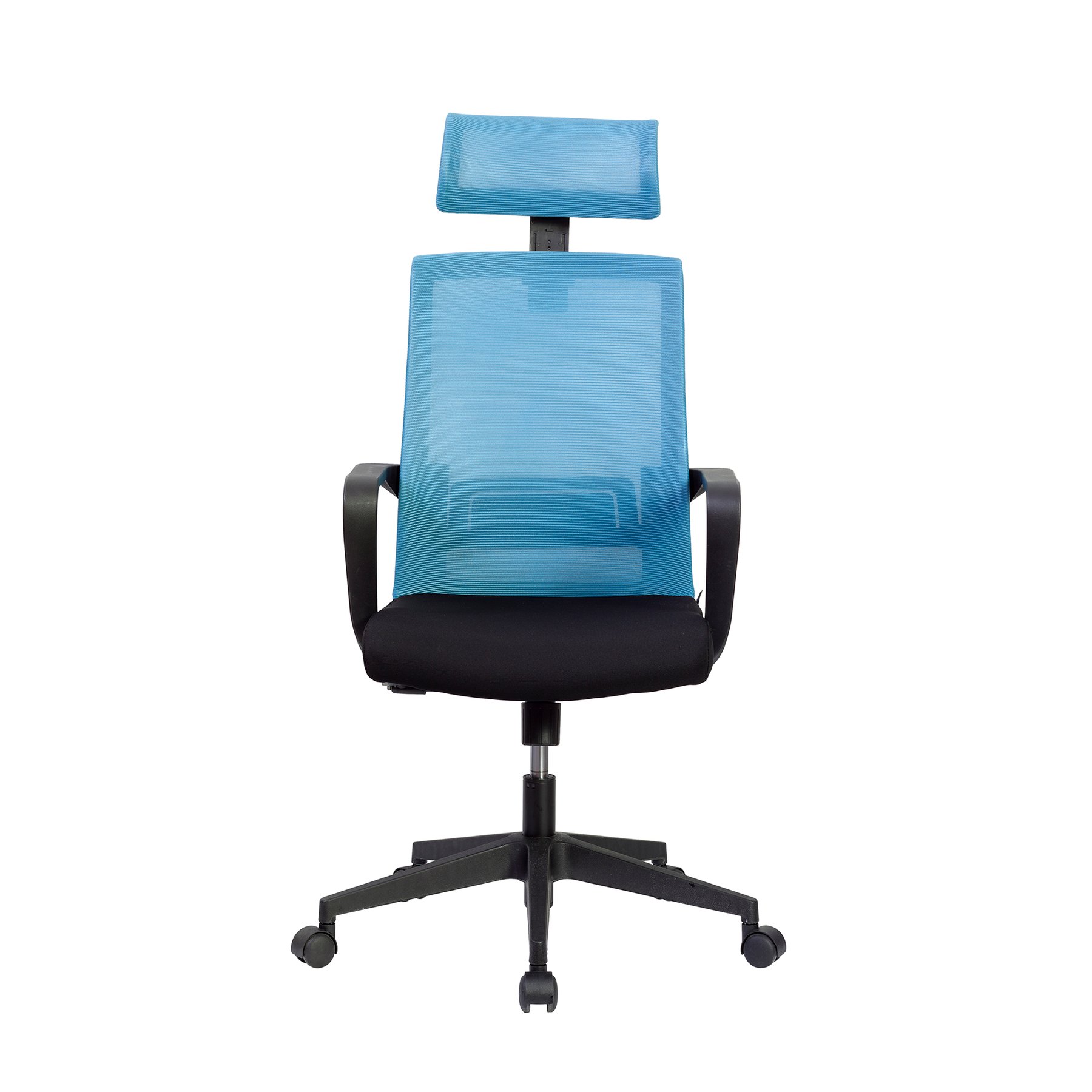 RFG Executive chair Smart HB, fabric and mesh, black seat, light blue backrest