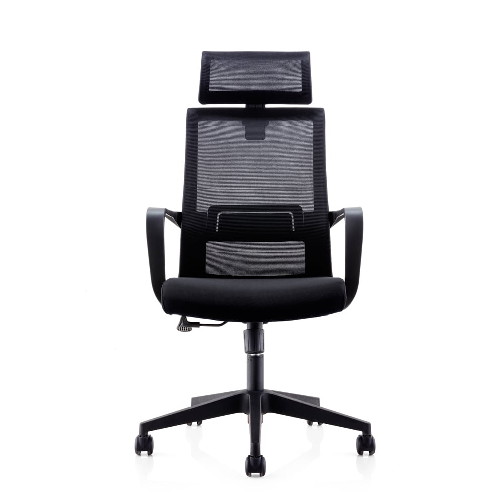 RFG Executive chair Smart HB, fabric and mesh, black seat, black backrest