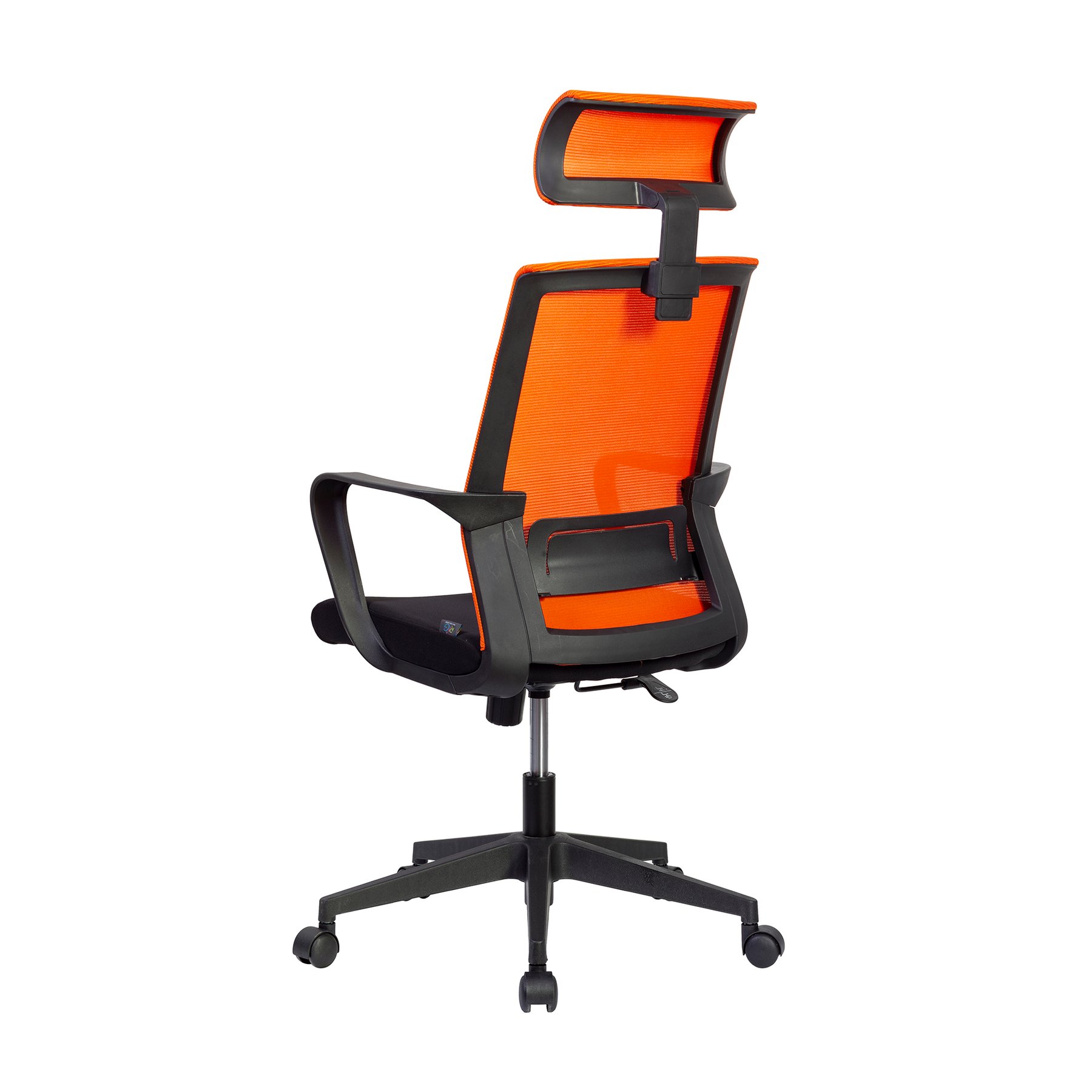 RFG Executive chair Smart HB, fabric and mesh, black seat, orange backrest