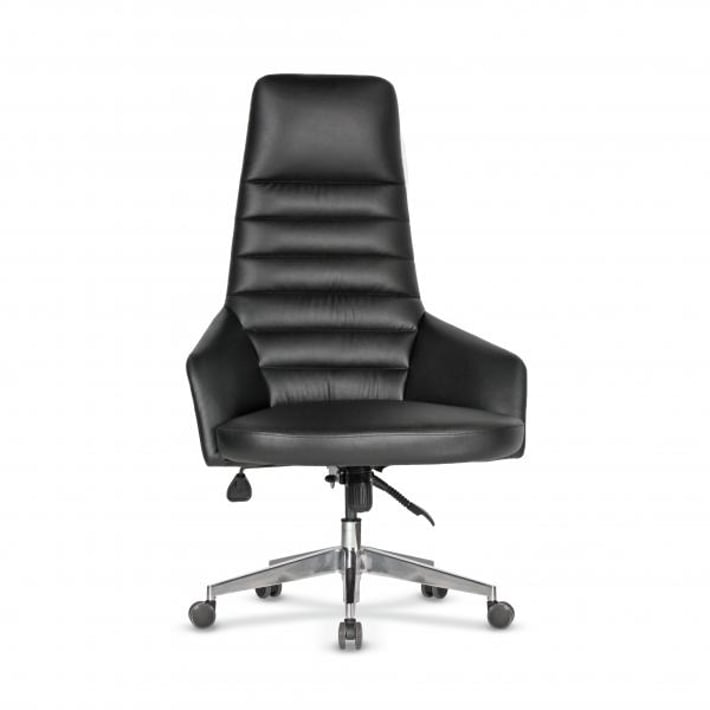 Директорски стол RFG Kara 20 HB, екокожа, Synchronous механизъм, до 120 kg, черен