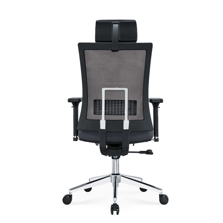 Ергономичен стол RFG Luxe Chrome HB, дамаска и меш, Multi-function механизъм, до 120 kg, сив