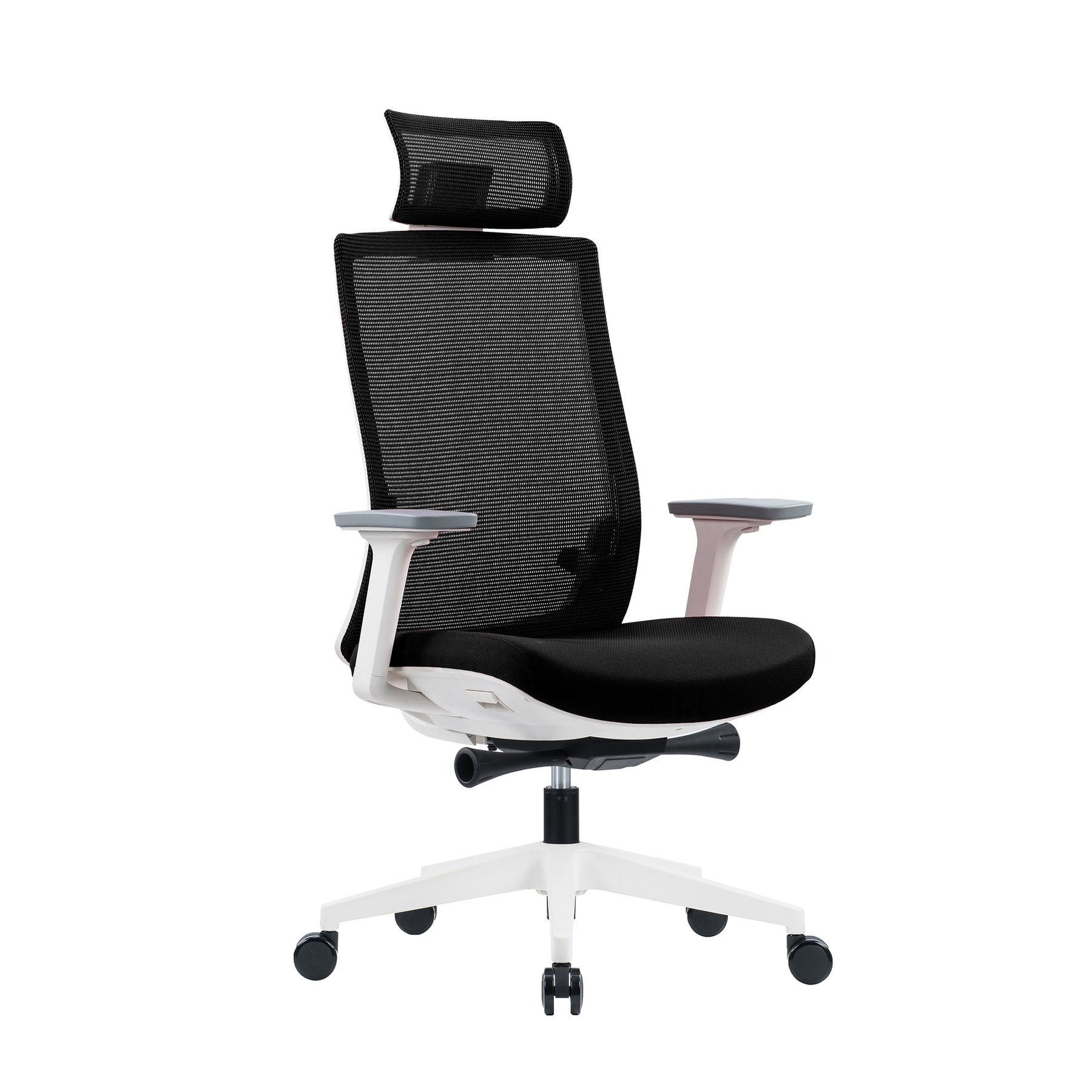 RFG Ergonomic Chair Meteor White HB, black seat, black backrest