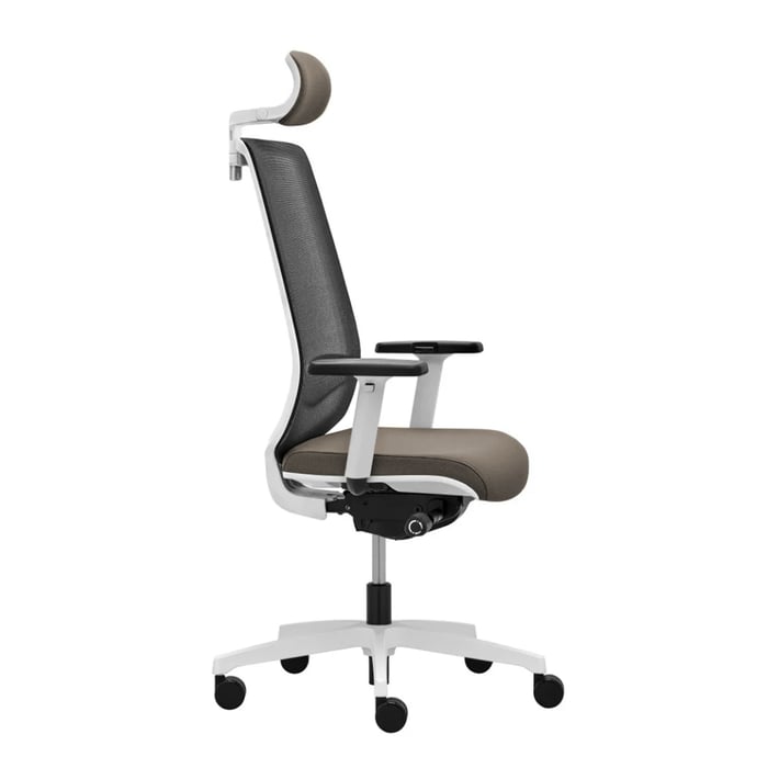 Ергономичен стол Rim Victory VI 1405 White, Synchronous ST2 механизъм, до 120 kg, сив