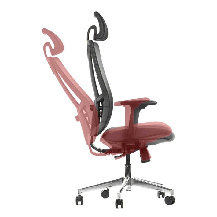 Ергономичен стол RFG Artur HB, дамаска и меш, до 150 kg, черна седалка, черна облегалка