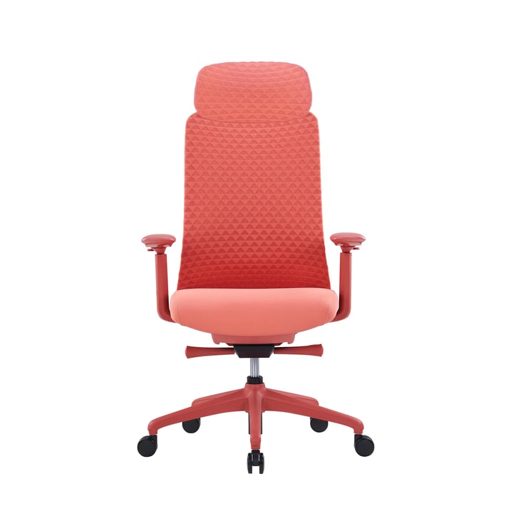 Ергономичен стол RFG Style HB, дамаска, до 130 kg, корал