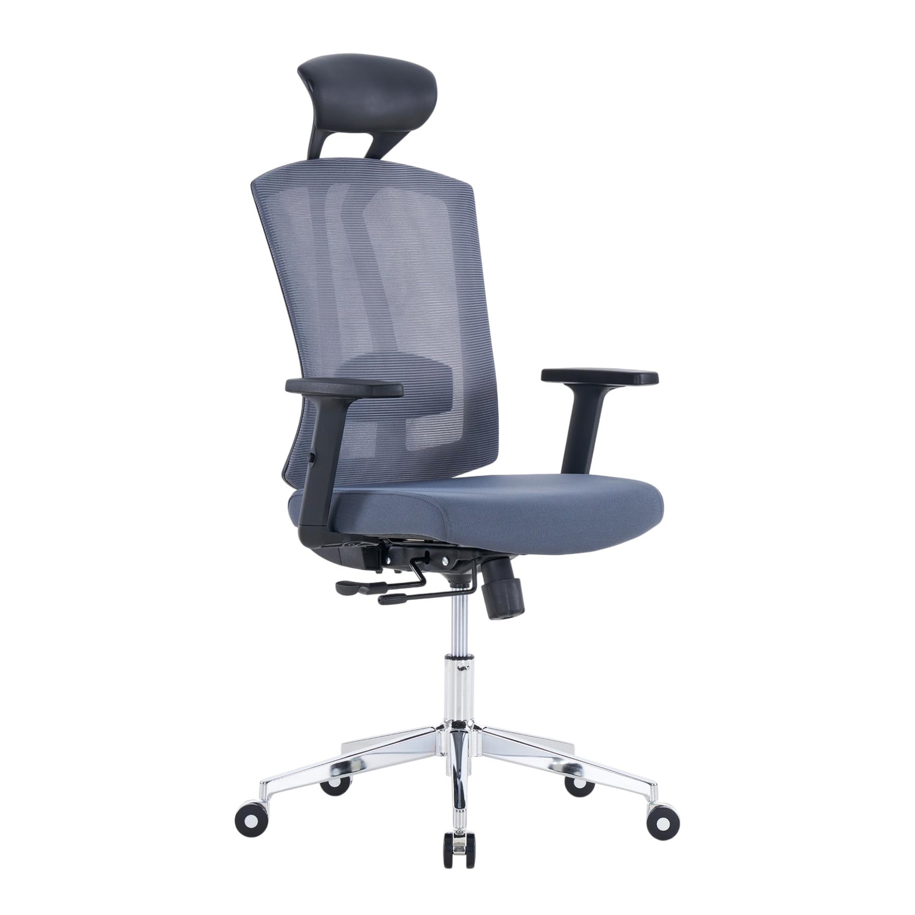 Ergonomic office chair RFG Primo Lux Chrome HB, fabric & mesh, up to 130 kg, grey