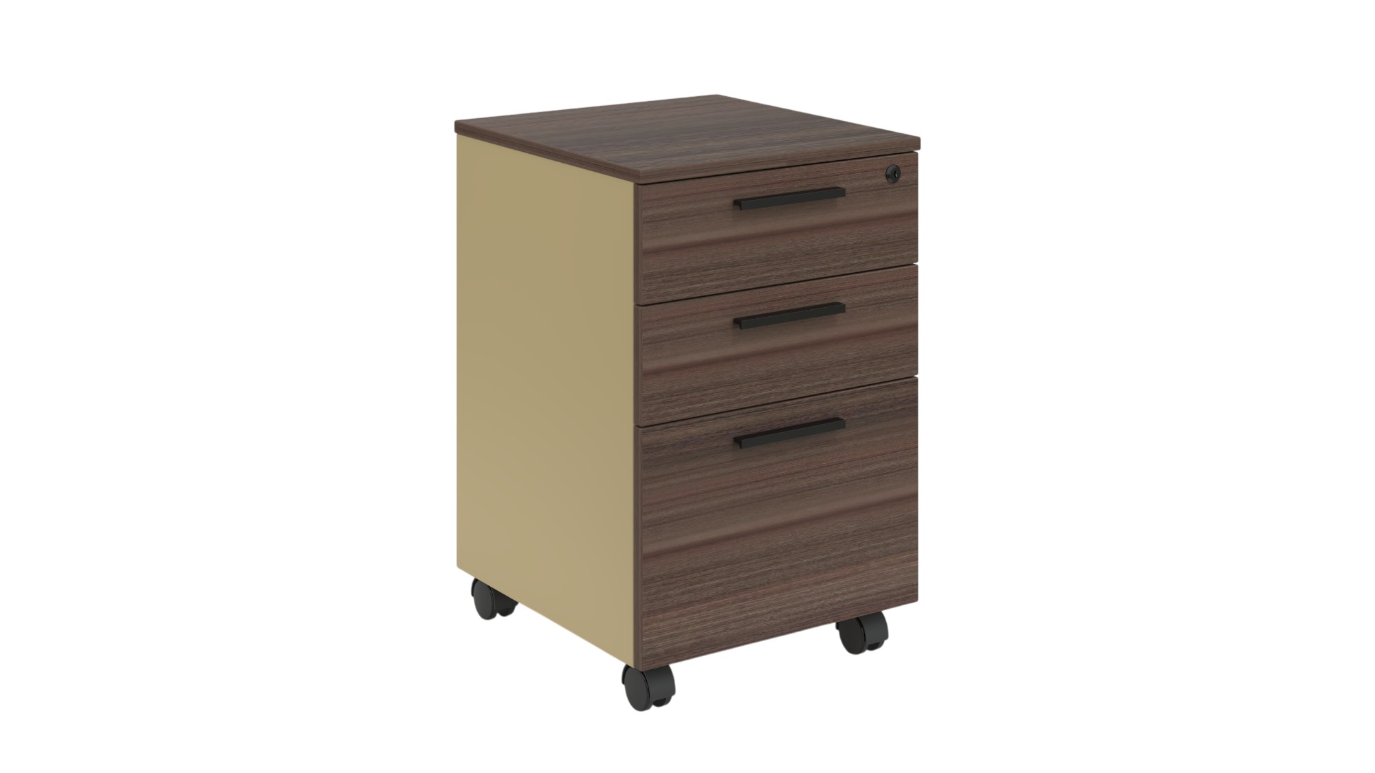 Desk container RFG Lisbon for desk, 400 x 420 x 620 mm, chipboard, dark oak & grey