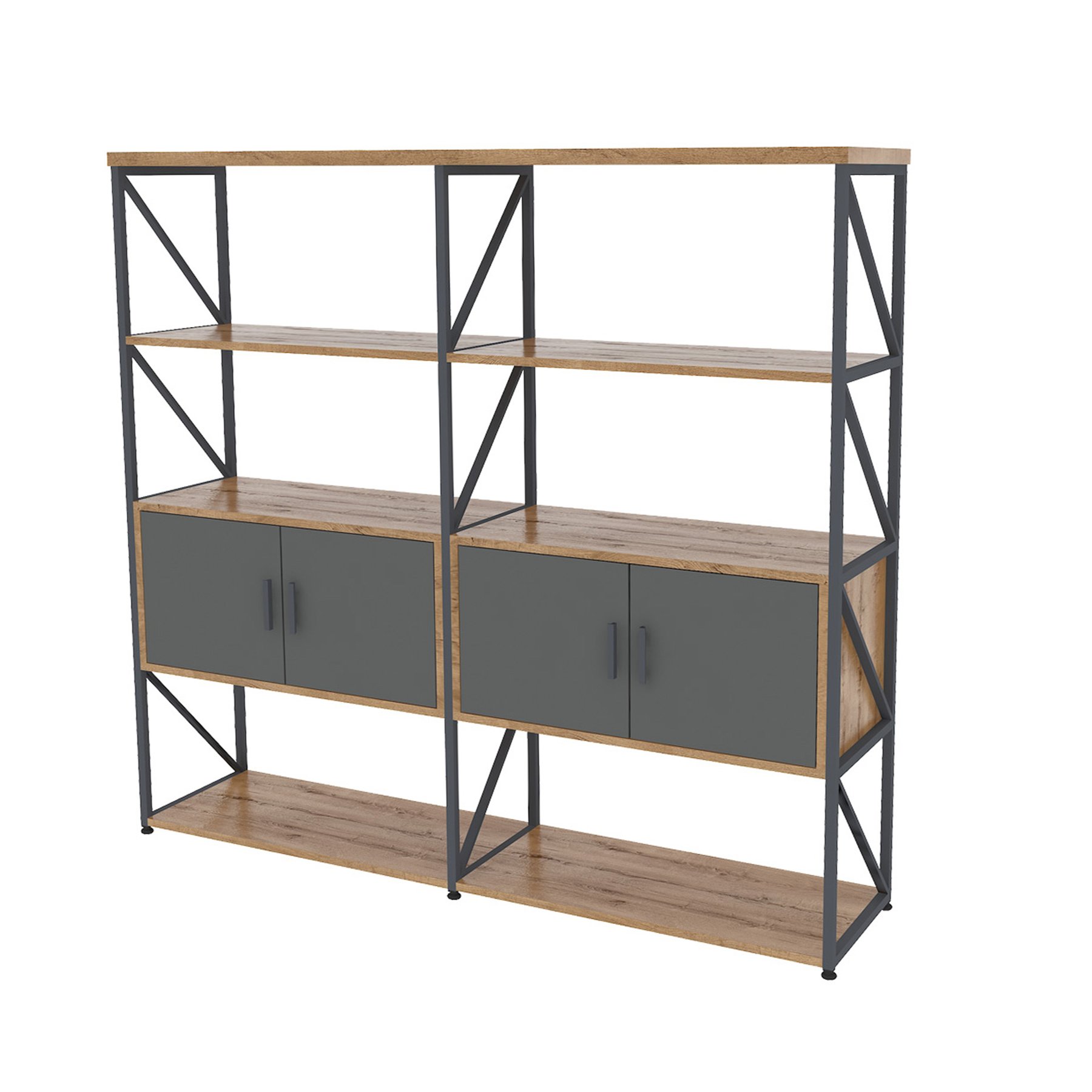 RFG Shelf London, four shelves, selenite body, 160 x 40 x 160 cm, assembled display