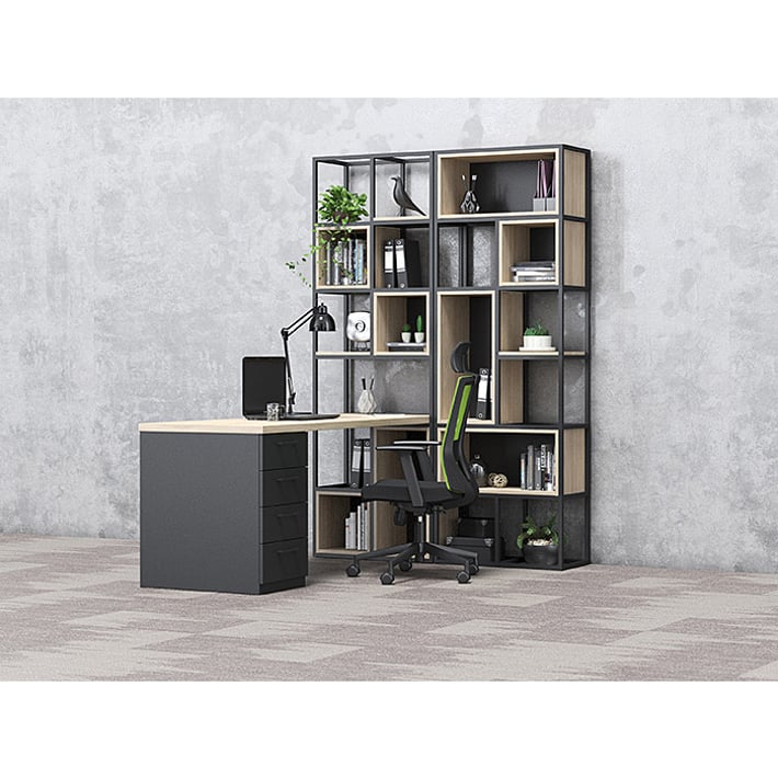 RFG Shelf Boxi S, metal, 72 x 37 x 212 cm, black