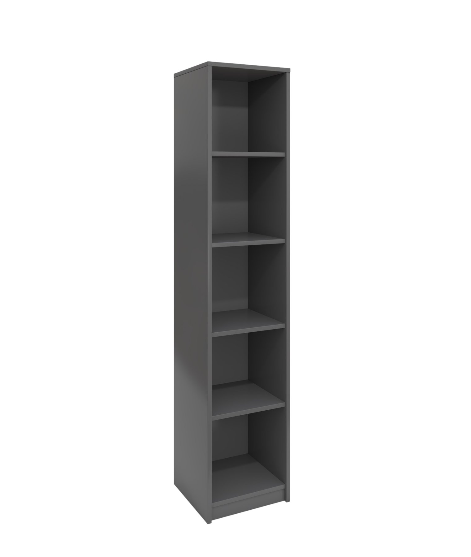 Bookcase RFG RS3 Parma, 420 х 400 х 2000 mm, chipboard 18 mm, pearl graphite