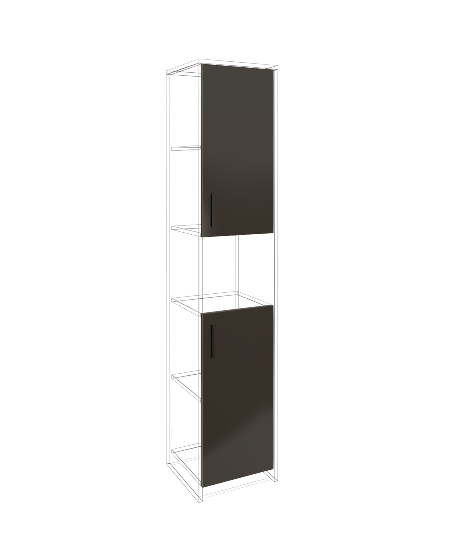 Door RFG RV3 Chicago S3, 380 х 18 х 760 mm, chipboard 18 mm, set of 2, dark grey