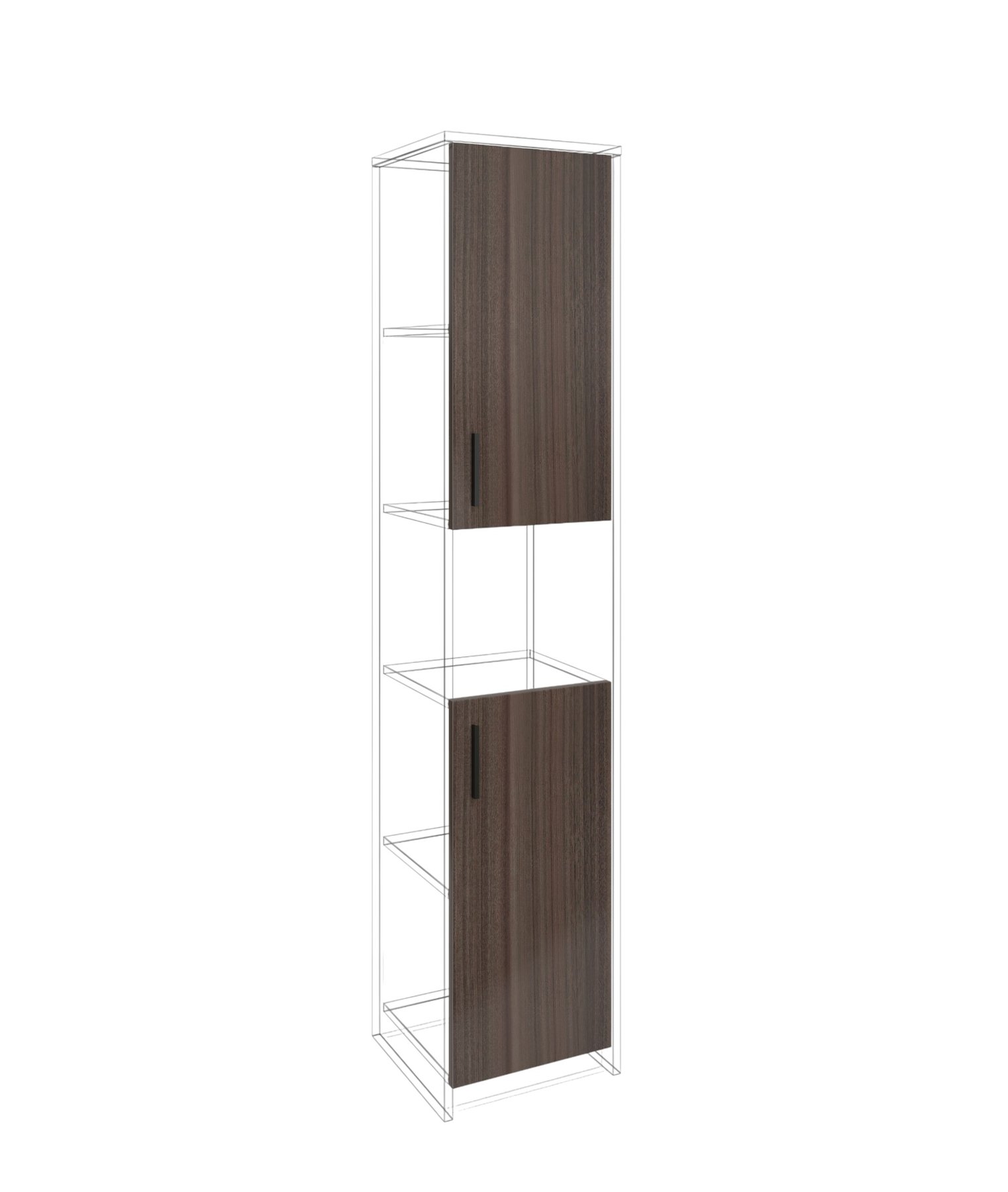Door RFG RV3 Lisabon S3, 380 х 18 х 760 mm, chipboard 18 mm, set of 2, dark oak