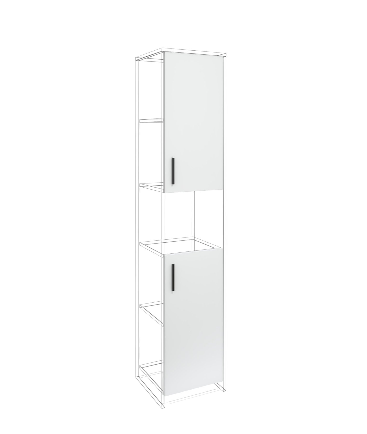Door RFG RV3 Monaco S3, 380 х 18 х 760 mm, chipboard 18 mm, set of 2, white