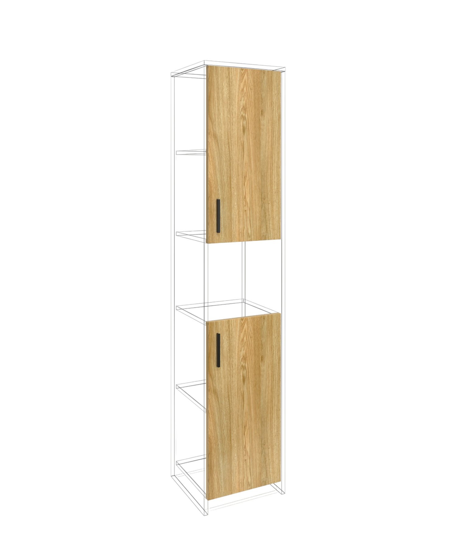 Door RFG RV3 Monaco S3, 380 х 18 х 760 mm, chipboard 18 mm, set of 2, elm
