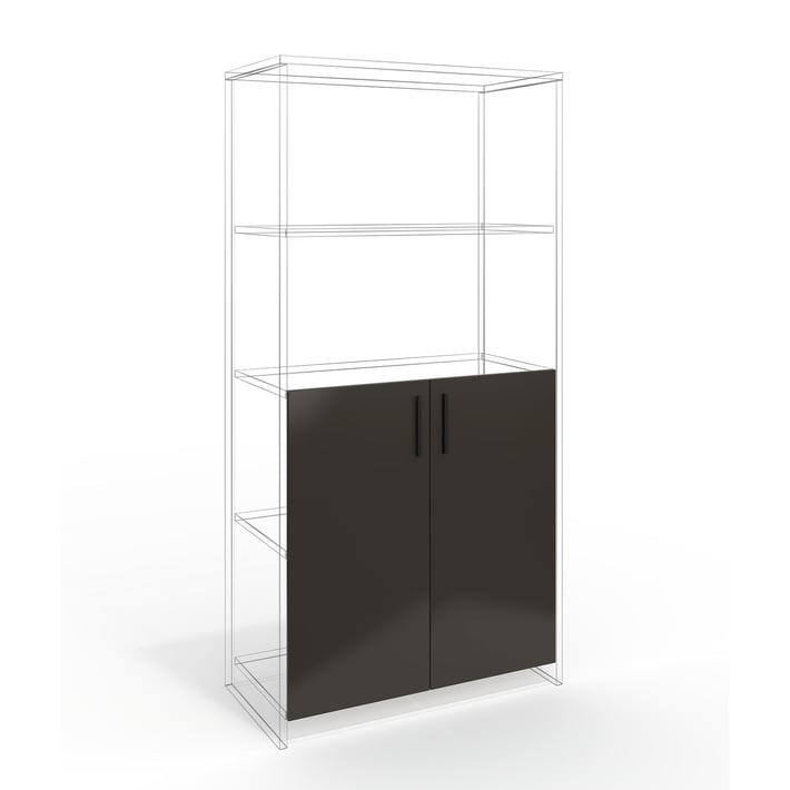 Door RFG RV3 Milano, 380 ї 18 ї 760 mm, chipboard 18 mm, set of 2, dark grey