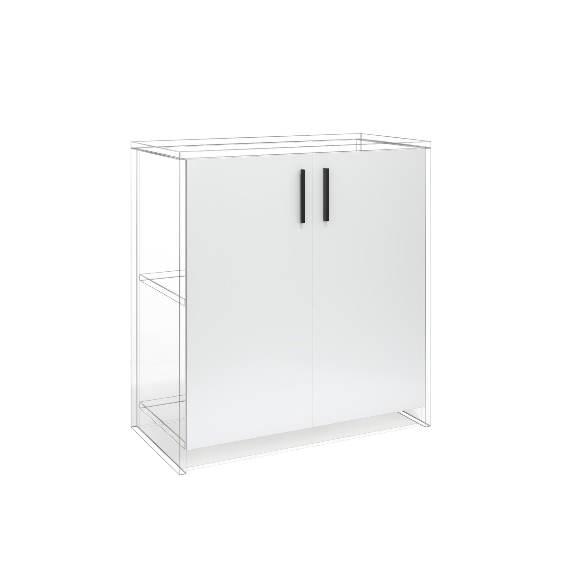 Door RFG RV3 Monaco S4, 380 х 18 х 760 mm, chipboard 18 mm, set of 2, white