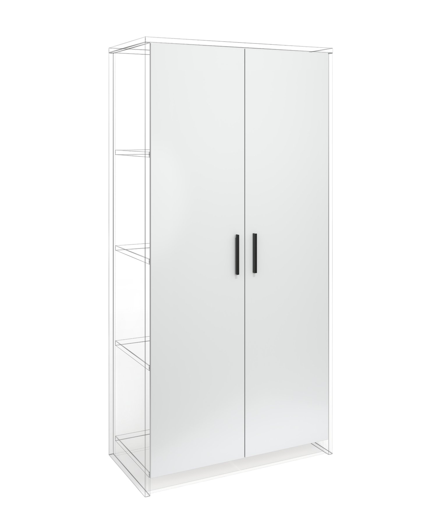 Door RFG RV2 Milano, 380 х 18 х 1540 mm, chipboard 18 mm, set of 2, white