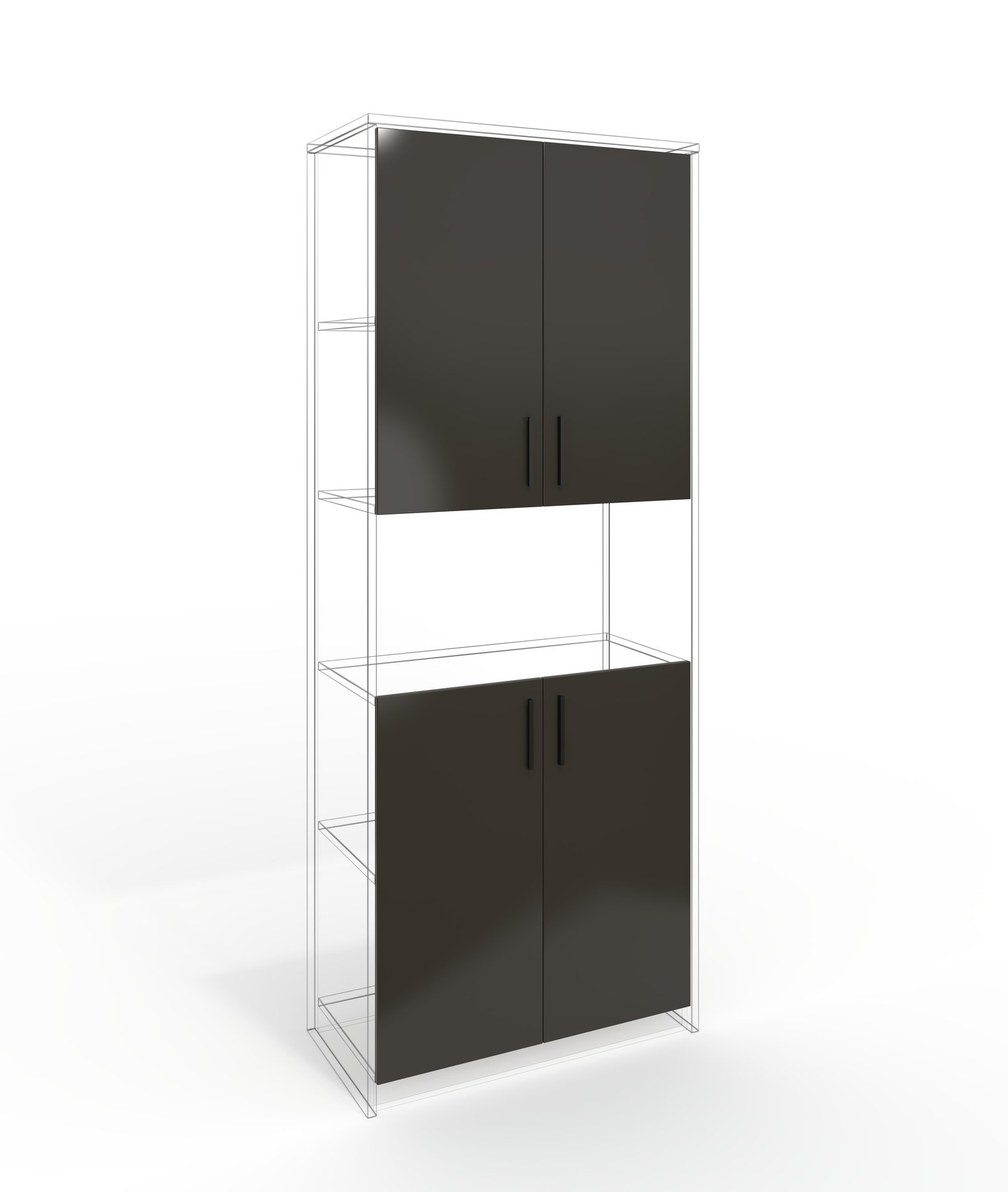 Door RFG RV3 Chicago, 380 х 18 х 760 mm, chipboard 18 mm, set of 4, dark grey