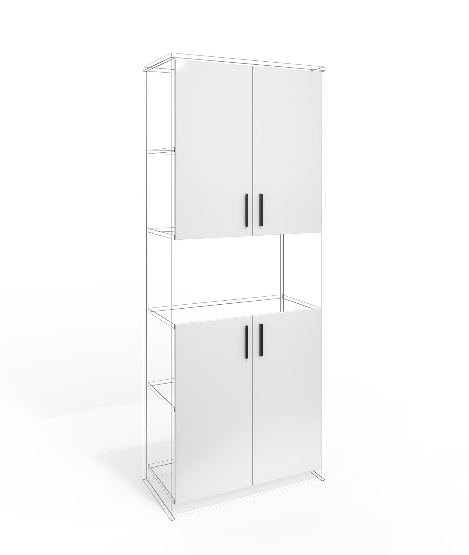 Door RFG RV3 Monaco, 380 х 18 х 760 mm, chipboard 18 mm, set of 4, white