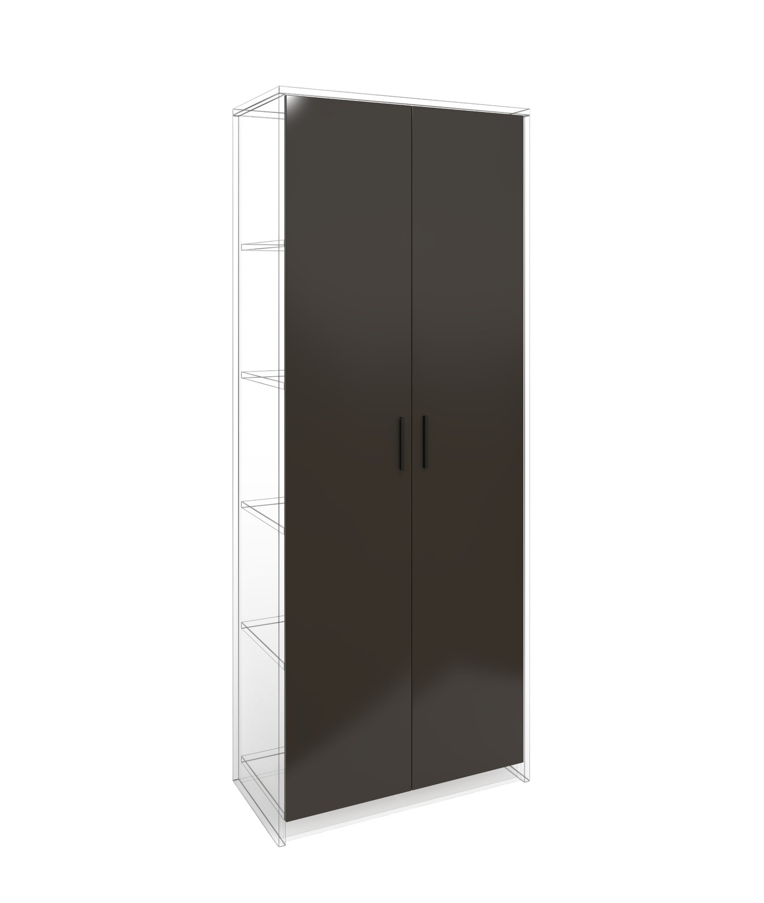 Door RFG RV1 Milano, 380 х 18 х 1920 mm, chipboard 18 mm, set of 2, dark grey