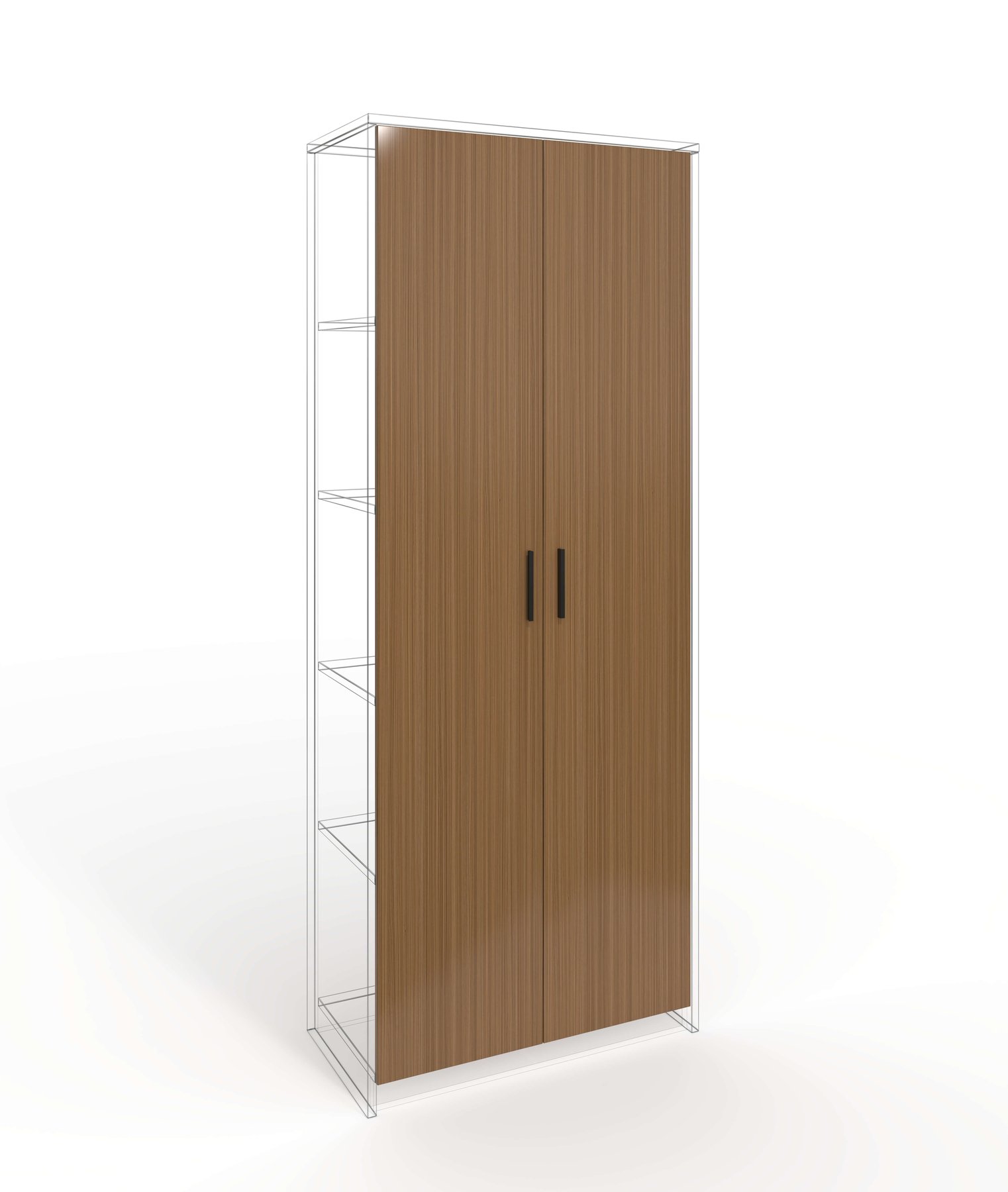 Door RFG RV1 Parma, 380 х 18 х 1920 mm, chipboard 18 mm, set of 2, walnut