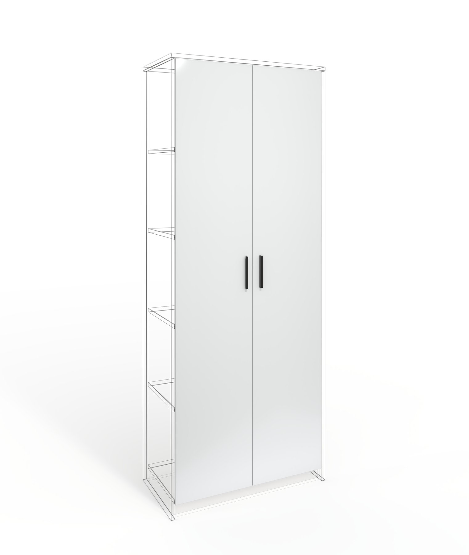 Door RFG RV1 Monaco, 380 х 18 х 1920 mm, chipboard 18 mm, set of 2, white