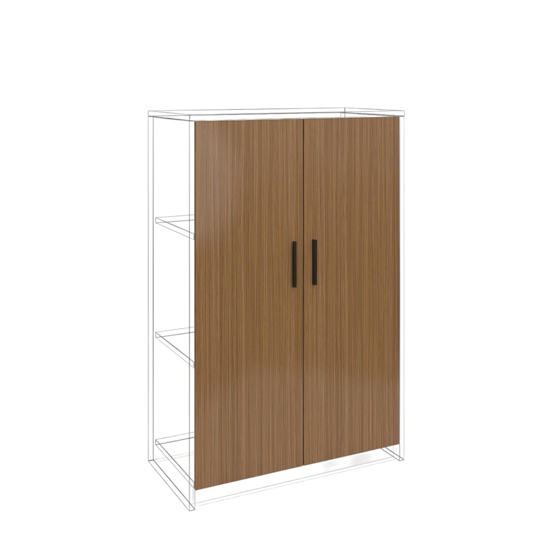 Door RFG RV7 Parma, 380 х 18 х 1110 mm, chipboard 18 mm, set of 2, walnut