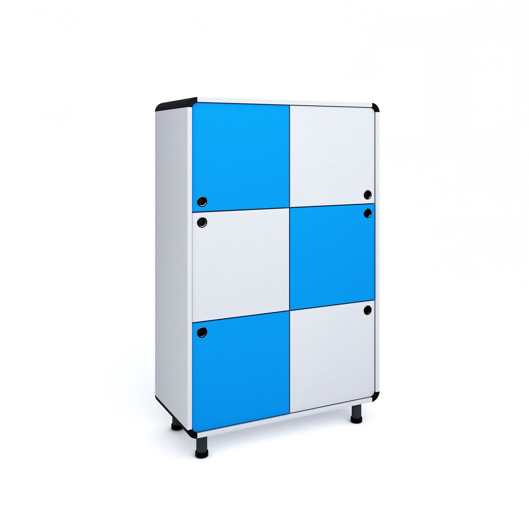 RFG Cabinet Dale, with 6 compartments, 800 x 400 x 1200 mm, grey-blue