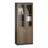 RFG Cabinet Chicago, with glass doors, 800 x 400 x 2000 mm, Reine oak and dark gray