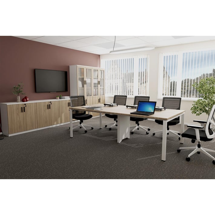 Шкаф RFG Monaco, със стъклени врати, 800 х 400 х 2000 mm, ПДЧ, бряст и бяло