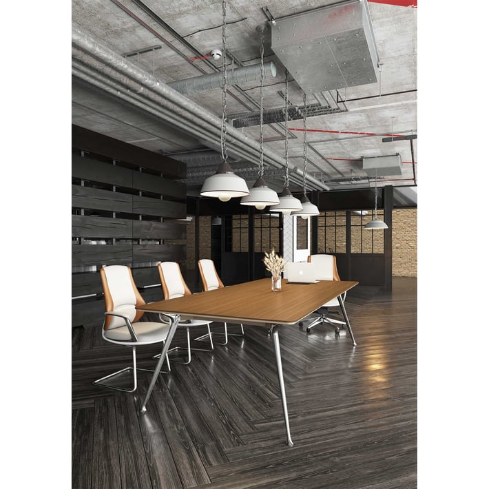 Заседателна маса RFG Paris, 2400 х 1200 х 750 mm, правоъгълен плот, ПДЧ 25 mm, орех и светлосиво