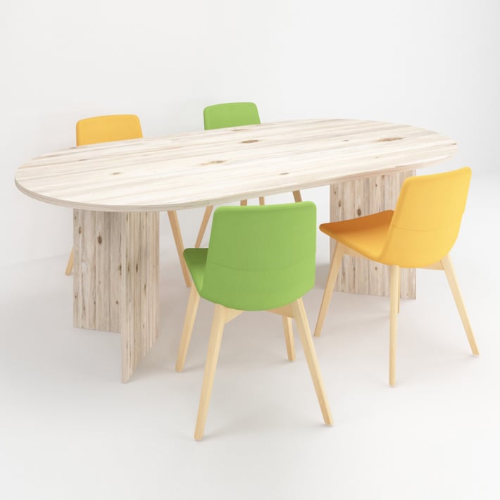 Заседателна маса Z401V, 210 x 110 x 74 cm, овален плот, ПДЧ 25 mm, цвят лукс