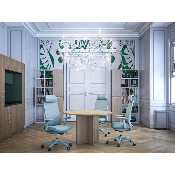 Заседателна маса ZR2, Ф140 x H74 cm, кръгъл плот, ПДЧ 25 mm