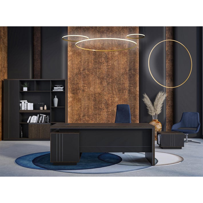 Ниска маса RFG Chicago, 600 х 600 х 420 mm, квадратен плот, ПДЧ 25 mm, дъб Рейн и тъмносиво