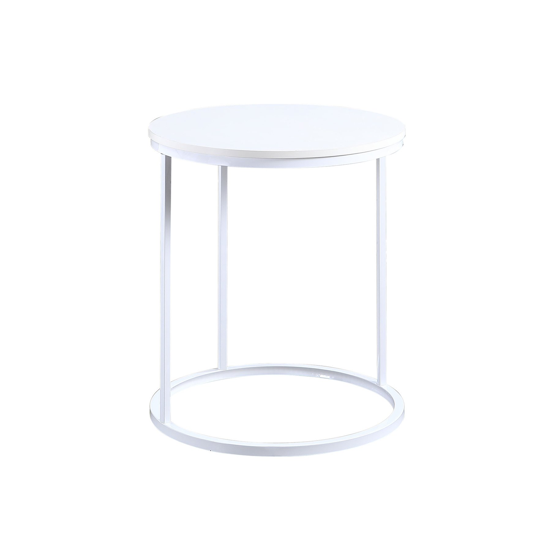 RFG Tom coffee table, 500 x 500 x 600 mm, round top, 15 mm particleboard, white, white metal legs