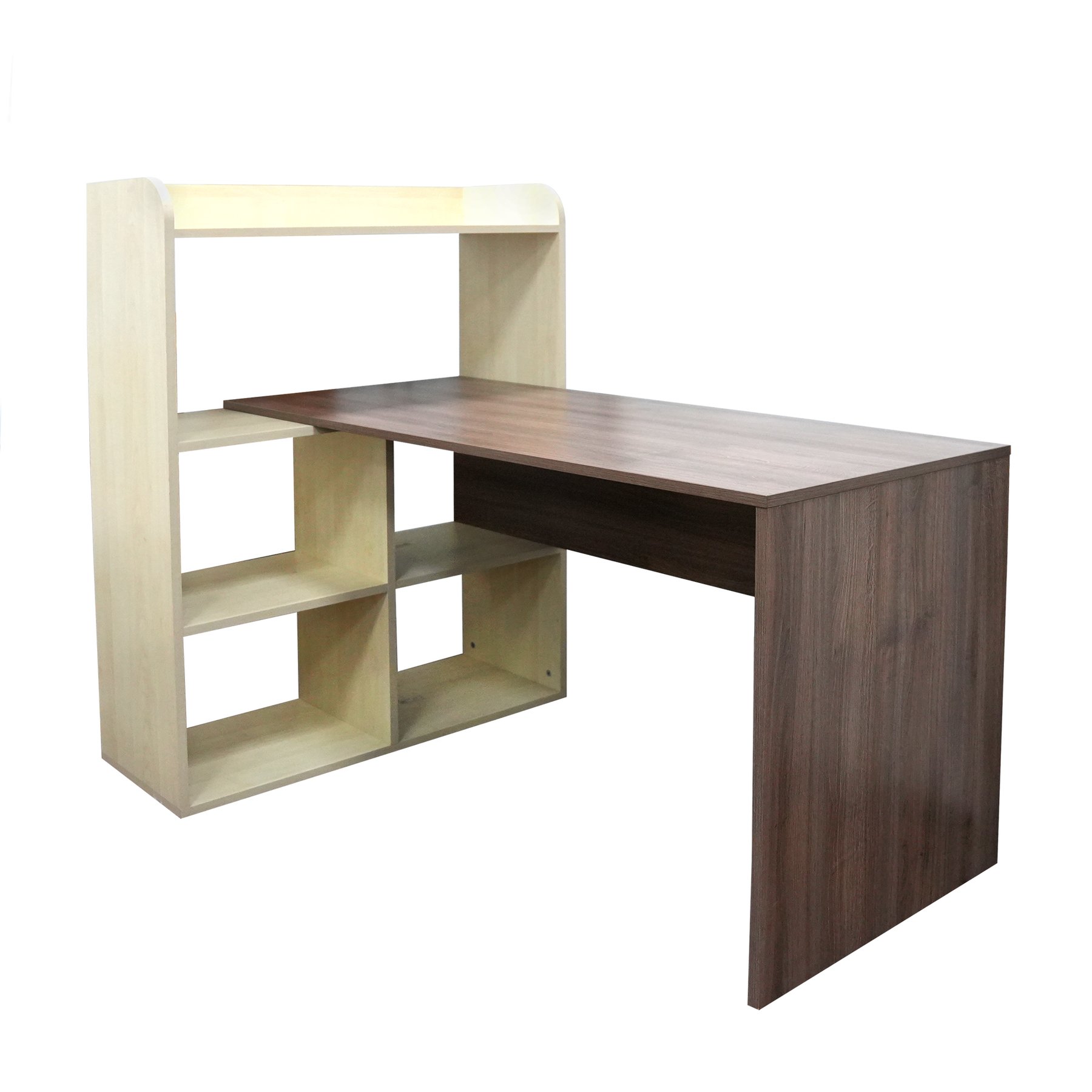 Office desk SLB1, with shelf, 18 mm top, 140 x 100 x 121 cm, assembled sample